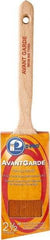 Premier Paint Roller - 2-1/2" Oval/Angle Polyester Sash Brush - 3" Bristle Length, 7" Wood Sash Handle - Exact Tool & Supply