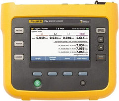 Fluke - 3 Phase, 1,000 VAC, 0.20 to 6,000 Amp Capability, 3.5 to 42.5 Hz Calibration, LCD Display Power Meter - 0.5 Current Accuracy, 0.5 Voltage Accuracy - Exact Tool & Supply