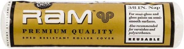 Premier Paint Roller - 3/8" Nap, 9" Wide Paint Roller Cover - Semi-Smooth Texture, Polyester - Exact Tool & Supply