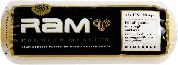 Premier Paint Roller - 1-1/4" Nap, 9" Wide Paint Roller Cover - Extra-Rough Texture, Polyester - Exact Tool & Supply