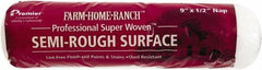 Premier Paint Roller - 1/2" Nap, 9" Wide Paint Roller Cover - Semi-Rough Texture, Woven & Polyester - Exact Tool & Supply