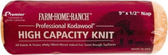 Premier Paint Roller - 1/2" Nap, 9" Wide Paint Roller Cover - Semi-Rough Texture, Polyester & Wool - Exact Tool & Supply