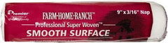 Premier Paint Roller - 3/16" Nap, 9" Wide Paint Roller Cover - Smooth Texture, Woven & Polyester - Exact Tool & Supply