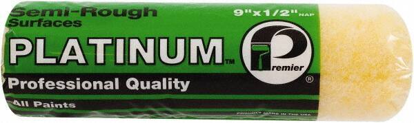 Premier Paint Roller - 1/2" Nap, 9" Wide Paint Roller Cover - Semi-Rough Texture, Polyester - Exact Tool & Supply