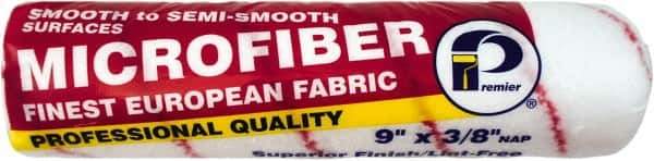 Premier Paint Roller - 3/8" Nap, 9" Wide Paint Roller Cover - Semi-Smooth Texture, Microfiber - Exact Tool & Supply