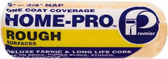 Premier Paint Roller - 3/4" Nap, 9" Wide Paint Roller Cover - Rough Texture, Polyester - Exact Tool & Supply