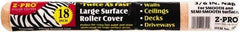 Premier Paint Roller - 3/8" Nap, 18" Wide Paint Roller Cover - Semi-Smooth Texture, Polyester - Exact Tool & Supply