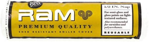 Premier Paint Roller - 1/2" Nap, 9" Wide Paint Roller Cover - Semi-Rough Texture, Polyester - Exact Tool & Supply