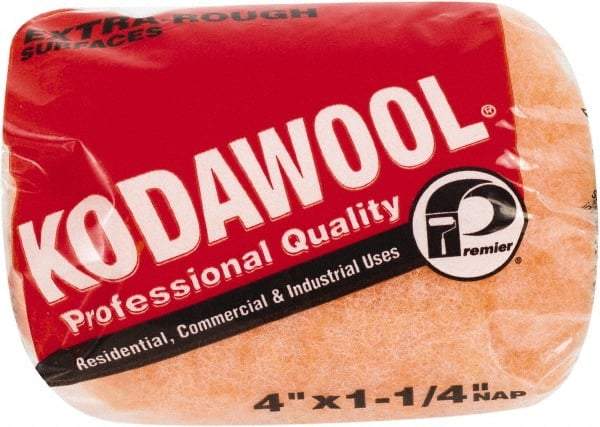Premier Paint Roller - 1-1/4" Nap, 4" Wide Paint Roller Cover - Extra-Rough Texture, Polyester & Wool - Exact Tool & Supply
