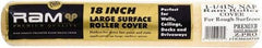 Premier Paint Roller - 1-1/4" Nap, 18" Wide Paint Roller Cover - Extra-Rough Texture, Polyester - Exact Tool & Supply