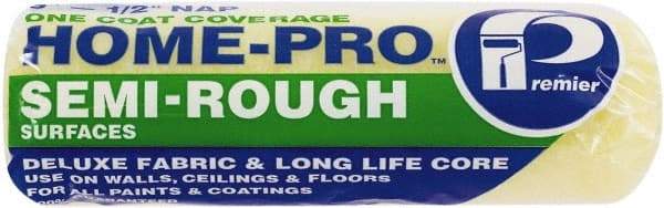 Premier Paint Roller - 1/2" Nap, 9" Wide Paint Roller Cover - Semi-Rough Texture, Polyester - Exact Tool & Supply