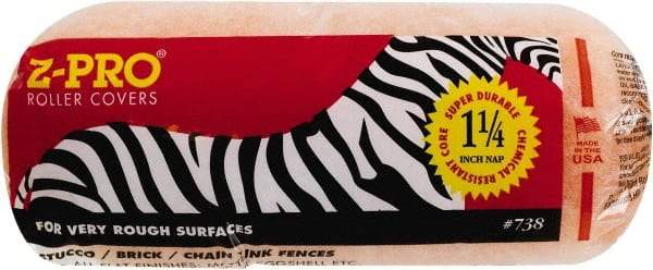 Premier Paint Roller - 1-1/4" Nap, 9" Wide Paint Roller Cover - Extra-Rough Texture, Polyester - Exact Tool & Supply