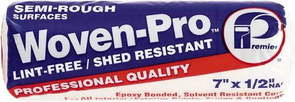 Premier Paint Roller - 1/2" Nap, 7" Wide Paint Roller Cover - Semi-Rough Texture, Woven - Exact Tool & Supply