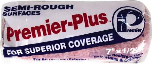 Premier Paint Roller - 1/2" Nap, 7" Wide Paint Roller Cover - Semi-Rough Texture, Polyester - Exact Tool & Supply