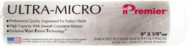 Premier Paint Roller - 3/8" Nap, 9" Wide Paint Roller Cover - Semi-Smooth Texture, Microfiber - Exact Tool & Supply