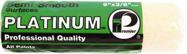 Premier Paint Roller - 3/8" Nap, 9" Wide Paint Roller Cover - Semi-Smooth Texture, Polyester - Exact Tool & Supply