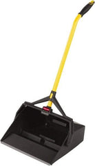 Rubbermaid - 16-7/8" Wide x 29" Deep x 12" High Handheld Dustpan - Plastic Body, 27" Handle, Black - Exact Tool & Supply
