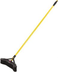 Rubbermaid - 18" Medium Duty Polypropylene Push Broom - 3" Bristle Length, Foam Block, Threaded Handle Connection, Handle Included - Exact Tool & Supply