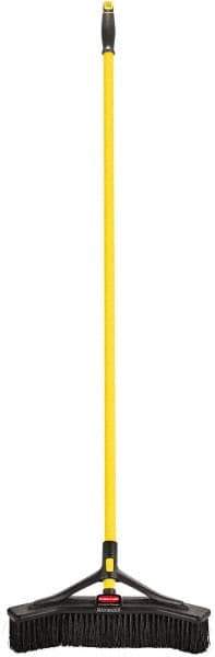 Rubbermaid - 18" Medium Duty Synthetic Push Broom - 3" Bristle Length, Foam Block, Threaded Handle Connection, Handle Included - Exact Tool & Supply