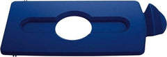 Rubbermaid - Rectangle Lid for Use with 23 Gal Rectangular Recycle Containers - Blue, Polypropylene, For Slim Jim Trash Cans - Exact Tool & Supply