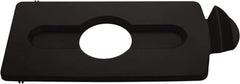 Rubbermaid - Rectangle Lid for Use with 23 Gal Rectangular Recycle Containers - Black, Polypropylene, For Slim Jim Trash Cans - Exact Tool & Supply