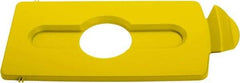Rubbermaid - Rectangle Lid for Use with 23 Gal Rectangular Recycle Containers - Yellow, Polypropylene, For Slim Jim Trash Cans - Exact Tool & Supply