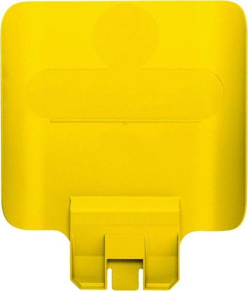 Rubbermaid - Square Lid for Use with 23 Gal Rectangular Recycle Containers - Yellow, Polypropylene, For Slim Jim Trash Cans - Exact Tool & Supply