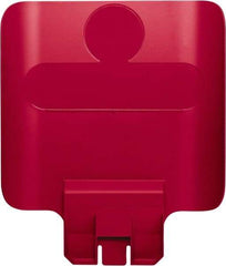 Rubbermaid - Square Lid for Use with 23 Gal Rectangular Recycle Containers - Red, Polypropylene, For Slim Jim Trash Cans - Exact Tool & Supply
