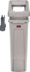 Rubbermaid - Square Lid for Use with 23 Gal Rectangular Recycle Containers - Gray, Polypropylene, For Slim Jim Trash Cans - Exact Tool & Supply