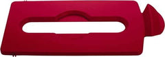 Rubbermaid - Rectangle Lid for Use with 23 Gal Rectangular Recycle Containers - Red, Polypropylene, For Slim Jim Trash Cans - Exact Tool & Supply