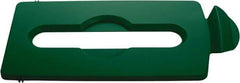 Rubbermaid - Rectangle Lid for Use with 23 Gal Rectangular Recycle Containers - Green, Polypropylene, For Slim Jim Trash Cans - Exact Tool & Supply