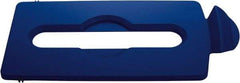 Rubbermaid - Rectangle Lid for Use with 23 Gal Rectangular Recycle Containers - Blue, Polypropylene, For Slim Jim Trash Cans - Exact Tool & Supply