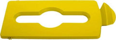 Rubbermaid - Rectangle Lid for Use with 23 Gal Rectangular Recycle Containers - Yellow, Polypropylene, For Slim Jim Trash Cans - Exact Tool & Supply