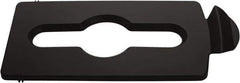 Rubbermaid - Rectangle Lid for Use with 23 Gal Rectangular Recycle Containers - Black, Polypropylene, For Slim Jim Trash Cans - Exact Tool & Supply