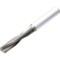 Kennametal - 4.5mm 142° Spiral Flute Solid Carbide Screw Machine Drill Bit - AlTiSiN Finish, Right Hand Cut, 24mm Flute Length, 66mm OAL, SGL Point, Straight Shank - Exact Tool & Supply