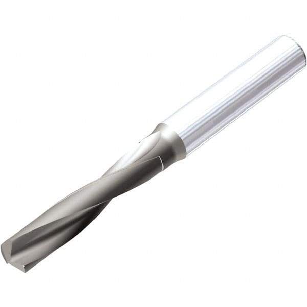Kennametal - 10.5mm 142° Spiral Flute Solid Carbide Screw Machine Drill Bit - AlTiSiN Finish, Right Hand Cut, 55mm Flute Length, 102mm OAL, SGL Point, Straight Shank - Exact Tool & Supply