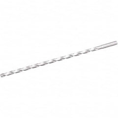 Extra Length Drill Bit: 0.4331″ Dia, 135 °, Solid Carbide Uncoated, 13.937″ Flute Length, 15.8661″ OAL, Spiral Flute, Series B274SGL