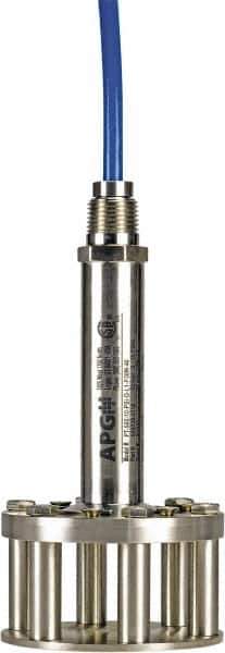 Made in USA - 15 Max psi, 1/2\x94 NPT (Male) Connection Submersible Pressure Transducer - mA Output Signal, 1/2" Thread, 0 - 130°F, 28 Volts - Exact Tool & Supply