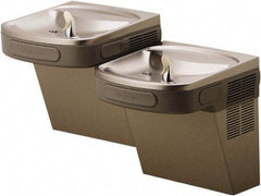ELKAY - 8 GPH Cooling Capacity Barrier Free Wall Mounted Water Cooler & Fountain - Bi-Level, 20 to 100 psi, 115 Volts, 370 Watts, 4.0 Full Load Amperage, 0.5 hp, Copper - Exact Tool & Supply
