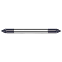 Harvey Tool - 3/16" Cut Diam, 3/16" Shank Diam, Solid Carbide Double Cut Flat Burr - Exact Tool & Supply