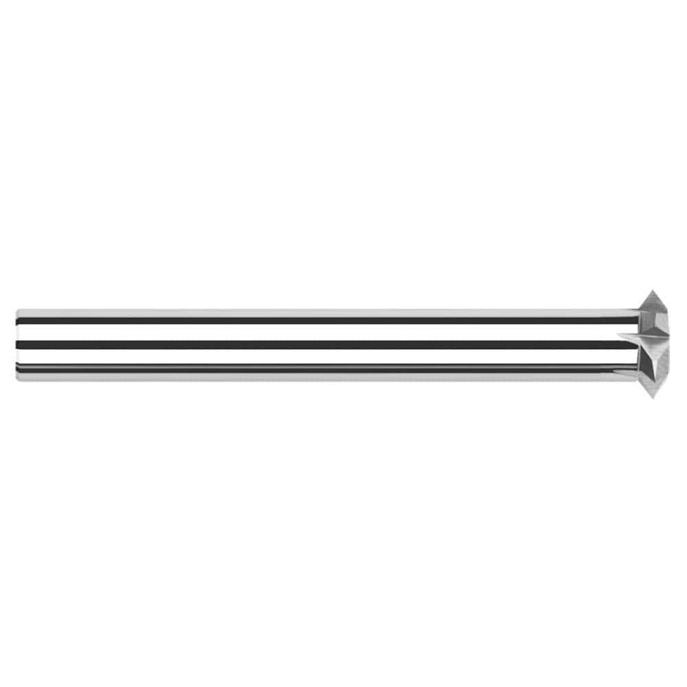 Harvey Tool - 3/8° 3/8" Cut Diam, 0.188" Cut Width, 3/16" Shank, Brazed Solid Carbide Double-Angle Cutter - Exact Tool & Supply