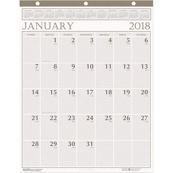 House of Doolittle - 12 Sheet, 20 x 26", Wall Calendar - Beige - Exact Tool & Supply