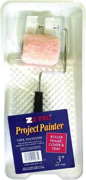 Premier Paint Roller - 14-3/4" Long, 3/8" Nap, Wall Paint Roller Set - 7-1/2" Wide, Steel Frame, Includes Paint Tray, Roller Cover & Frame - Exact Tool & Supply