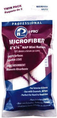 Premier Paint Roller - 1/4" Nap, 4" Wide Paint Mini Roller Covers - Smooth Texture, Microfiber - Exact Tool & Supply