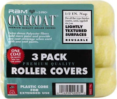 Premier Paint Roller - 1/2" Nap, 9" Wide Paint Mini Roller Covers - Semi-Rough Texture, Polyester - Exact Tool & Supply