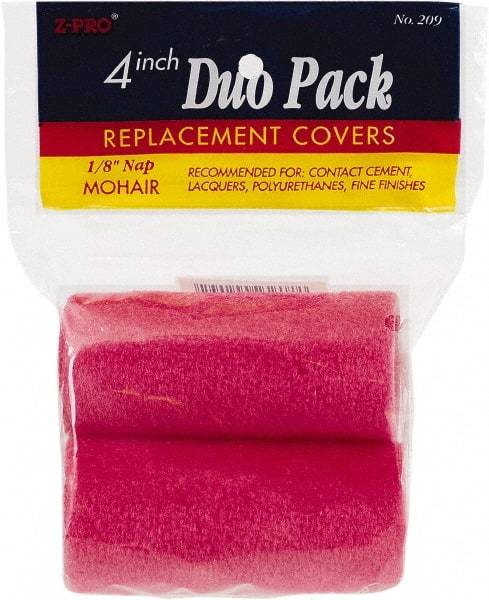 Premier Paint Roller - 4" Wide Paint Roller Cover - Smooth Texture, Mohair - Exact Tool & Supply