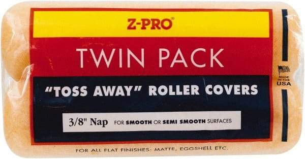 Premier Paint Roller - 3/8" Nap, 9" Wide Paint Roller Cover - Semi-Smooth Texture, Polyester - Exact Tool & Supply