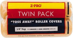 Premier Paint Roller - 3/8" Nap, 9" Wide Paint Roller Cover - Semi-Smooth Texture, Polyester - Exact Tool & Supply