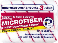 Premier Paint Roller - 3/8" Nap, 9" Wide Paint Roller Cover - Semi-Smooth Texture, Microfiber - Exact Tool & Supply