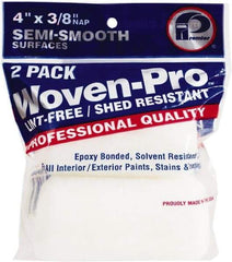 Premier Paint Roller - 3/8" Nap, 4" Wide Paint Roller Cover - Semi-Smooth Texture, Woven & Polyester - Exact Tool & Supply
